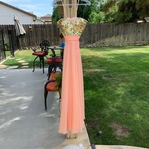 La Femme Strapless Floor length Dress